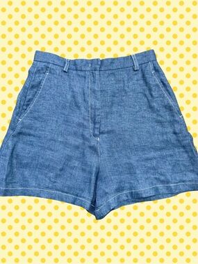 Emporio Armani Women's Cotton High-Waist Shorts in Blue
